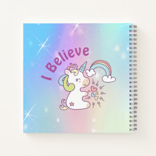Magical Rainbow Unicorn Spiral Notebook