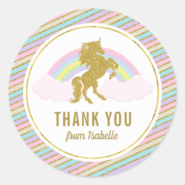 Magical Rainbow Unicorn Stickers (Front)