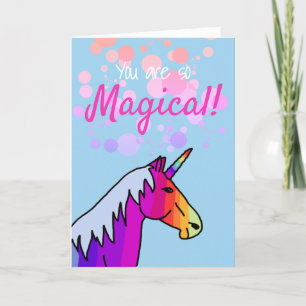 Magical Rainbow Unicorn Valentine`s day Card