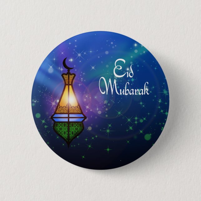 Magical Ramadan Lantern - Eid Greeting Button (Front)