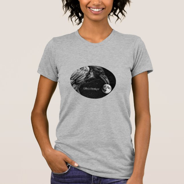 Magical Raven and the Moon Womens T-shirt (Front)
