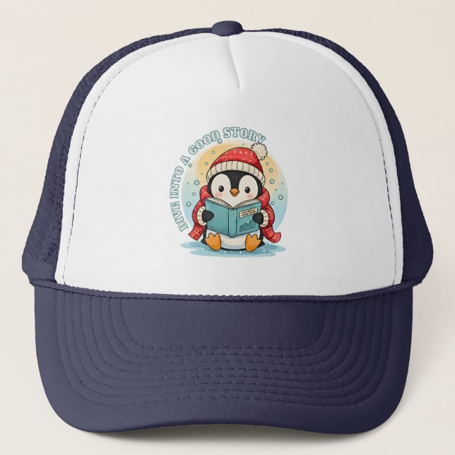 Magical Reading Penguin Foam Trucker Hat (Front)