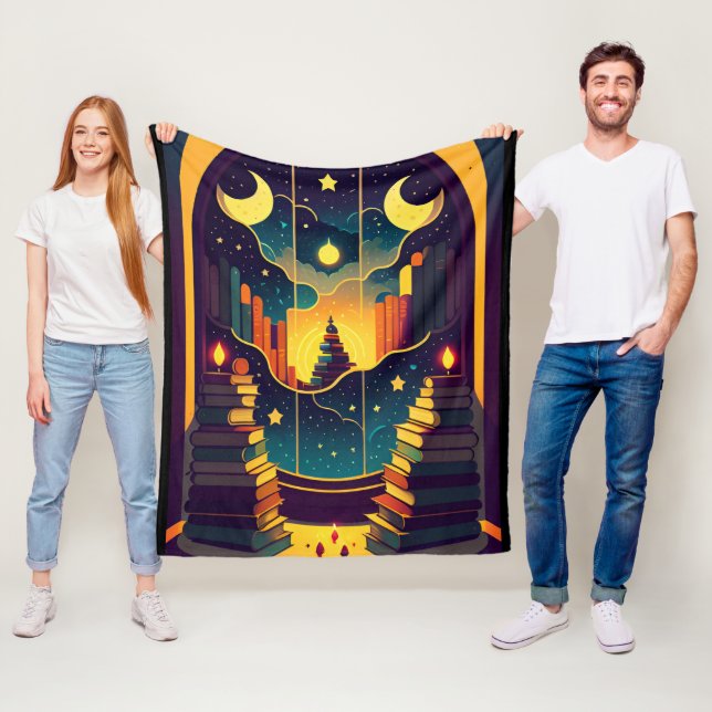 Magical Realm Of Books Fleece Blanket (In Situ)