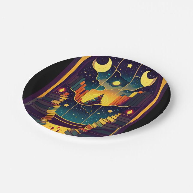Magical Realm Of Books Paper Plate (Angled)
