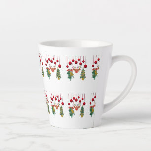 Magical Reindeer Bells and Christmas Tree Design Latte Mug