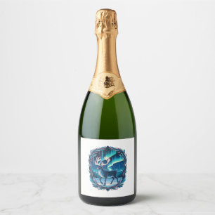 Magical Reindeer Glow Sparkling Wine Label