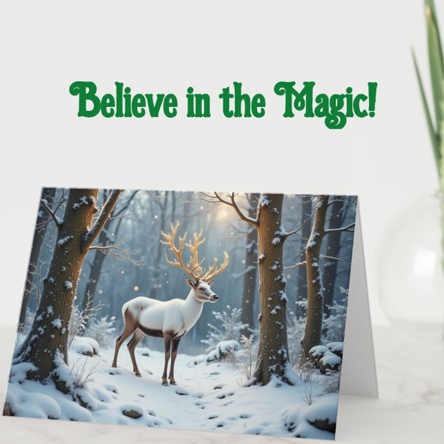 Magical Reindeer Winter Holiday Christmas Card (Creator Uploaded)