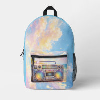 Magical Retro Boombox Playing Music On Beach