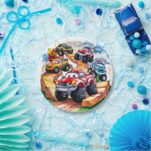 Magical Road Monster Truck Birthday Paper Plate
