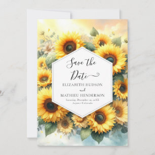 Magical Romance Sunflower Wedding Save The Date