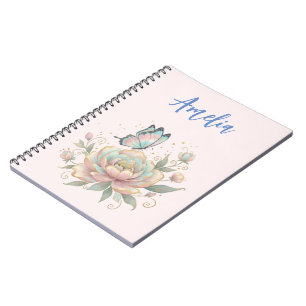 Magical Rose and Butterfly Pastel Colours Notebook