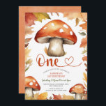 Magical Rustic Mushroom Cute Kid's 1st Birthday Invitation<br><div class="desc">Magical Birthday Fall Autumn Mushroom Rustic Floral Invitation
EDITABLE Cute Kid's first birthday party mushroom fall birthday</div>