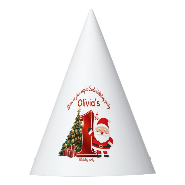 Magical Santa Birthday Design for Kids Party Hat (Front)