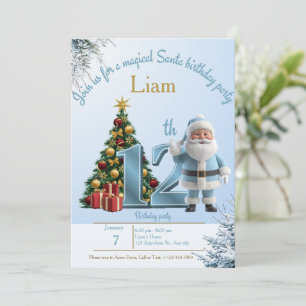 Magical Santa Birthday Invitation – 12th Birthday