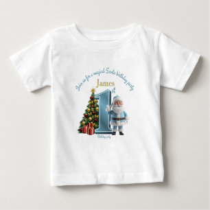 Magical Santa Birthday Invitation – 1st Birthday Baby T-Shirt