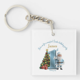 Magical Santa Birthday Invitation – 1st Birthday Key Ring