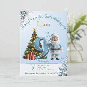 Magical Santa Birthday Invitation – 9th Birthday