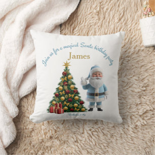 Magical Santa Birthday Invitation Cushion