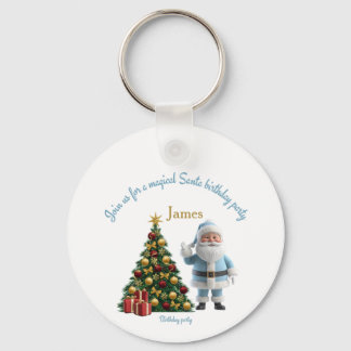 Magical Santa Birthday Invitation  Key Ring