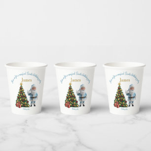 Magical Santa Birthday Invitation Paper Cups