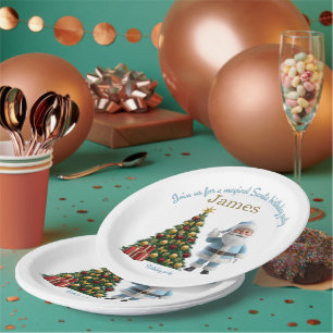 Magical Santa Birthday Invitation  Paper Plate
