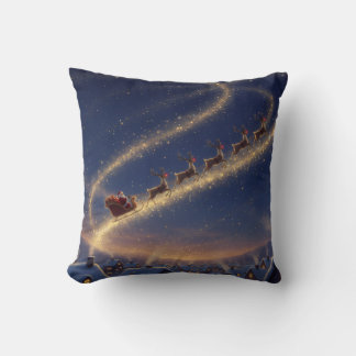 Magical Santa Christmas Pattern Starry Night Sky Cushion