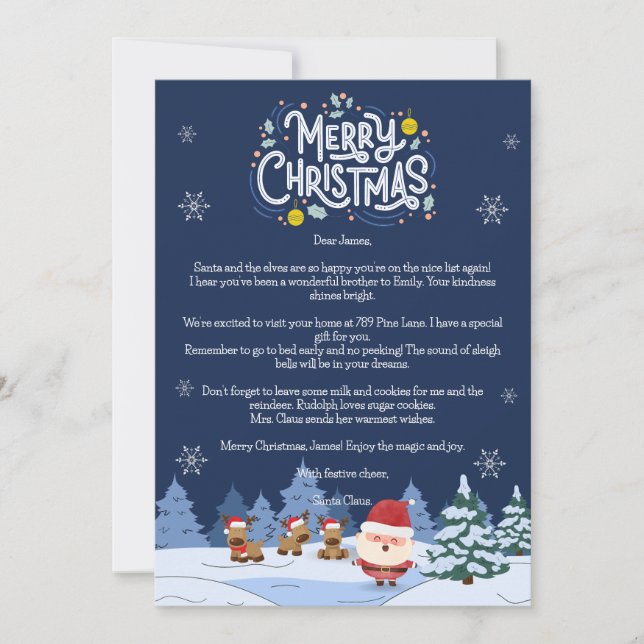 Magical Santa Letter Card (Front)