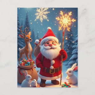 🎄 Magical Santa Snowflake Moment ❄️ Winter Postcard