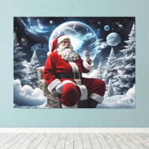 Magical Santa Space Background Christmas Canvas Print