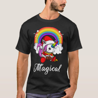 Magical Santa Unicorn Christmas T-Shirt