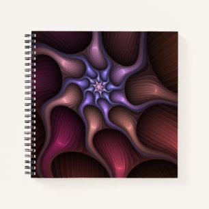 Magical Shiny Abstract Striped Colorful Fractal Notebook
