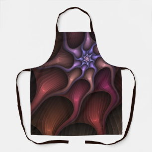 Magical Shiny Abstract Striped Colourful Fractal Apron