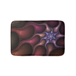 Magical Shiny Abstract Striped Colourful Fractal Bath Mat