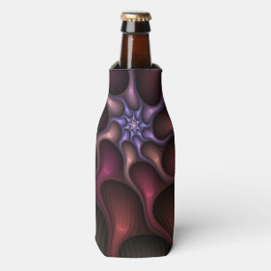 Magical Shiny Abstract Striped Colourful Fractal Bottle Cooler