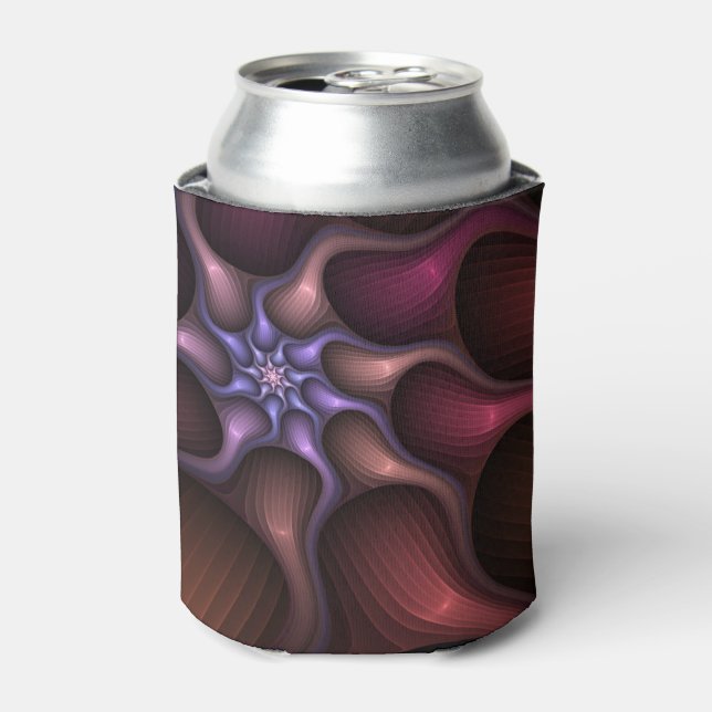 Magical Shiny Abstract Striped Colourful Fractal Can Cooler (Can Front)