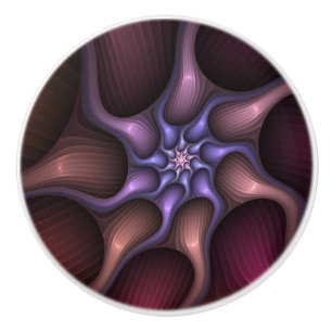 Magical Shiny Abstract Striped Colourful Fractal Ceramic Knob