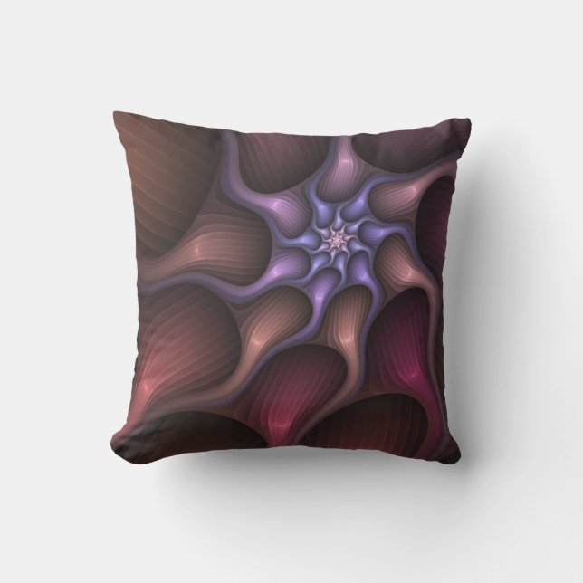 Magical Shiny Abstract Striped Colourful Fractal Cushion (Front)