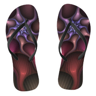 Magical Shiny Abstract Striped Colourful Fractal Jandals