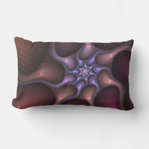 Magical Shiny Abstract Striped Colourful Fractal Lumbar Cushion