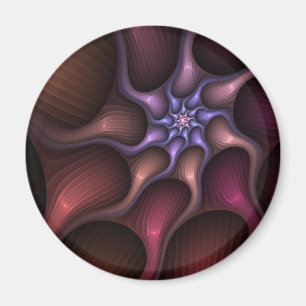 Magical Shiny Abstract Striped Colourful Fractal Magnet