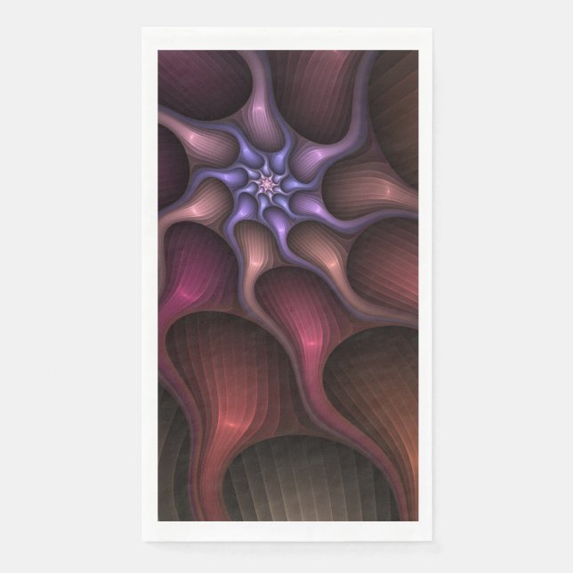 Magical Shiny Abstract Striped Colourful Fractal Napkin (Front)