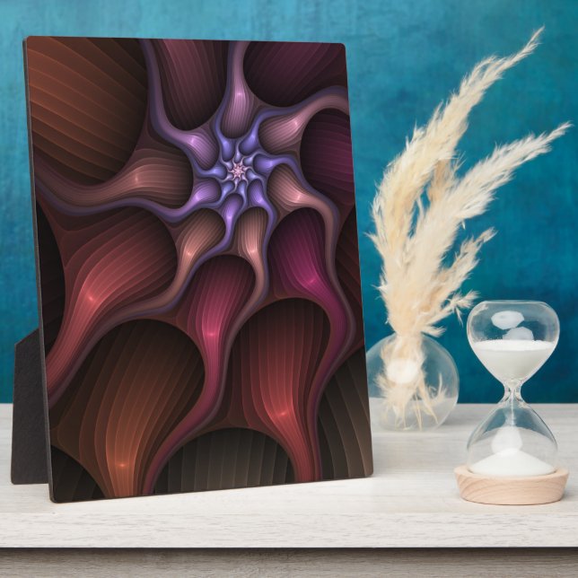 Magical Shiny Abstract Striped Colourful Fractal Plaque (Side)