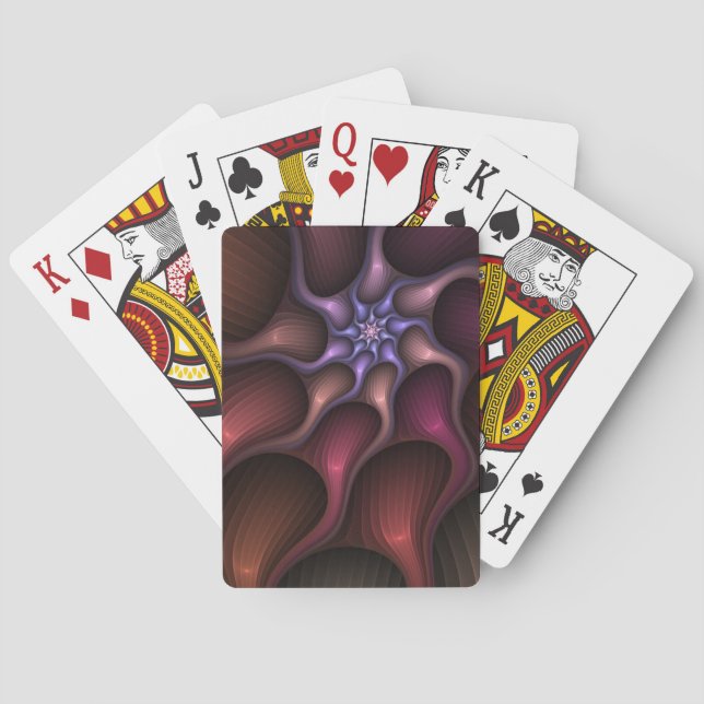Magical Shiny Abstract Striped Colourful Fractal Playing Cards (Back)
