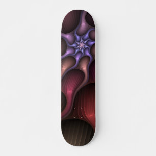 Magical Shiny Abstract Striped Colourful Fractal Skateboard