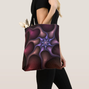 Magical Shiny Abstract Striped Colourful Fractal Tote Bag