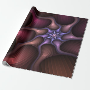 Magical Shiny Abstract Striped Colourful Fractal Wrapping Paper