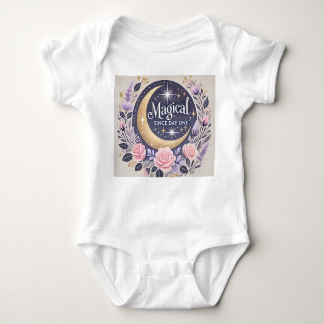 Magical Since Day One - Celestial Baby Design Baby Bodysuit (Front)