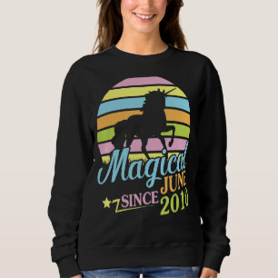Magical Since June 2010 Happy Birthday Unicorn 12 Sweatshirt