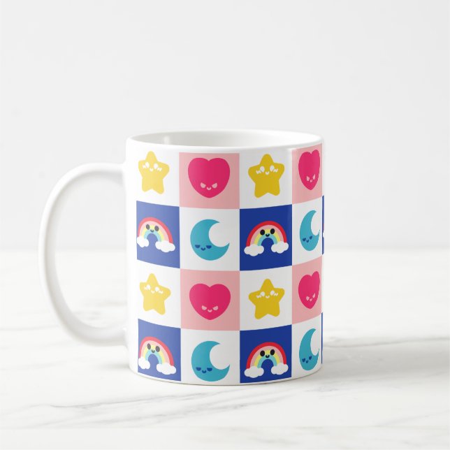 Magical Sips Cute Chequered Mug (Left)
