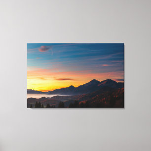 Magical sky above mountain Storžič Canvas Print